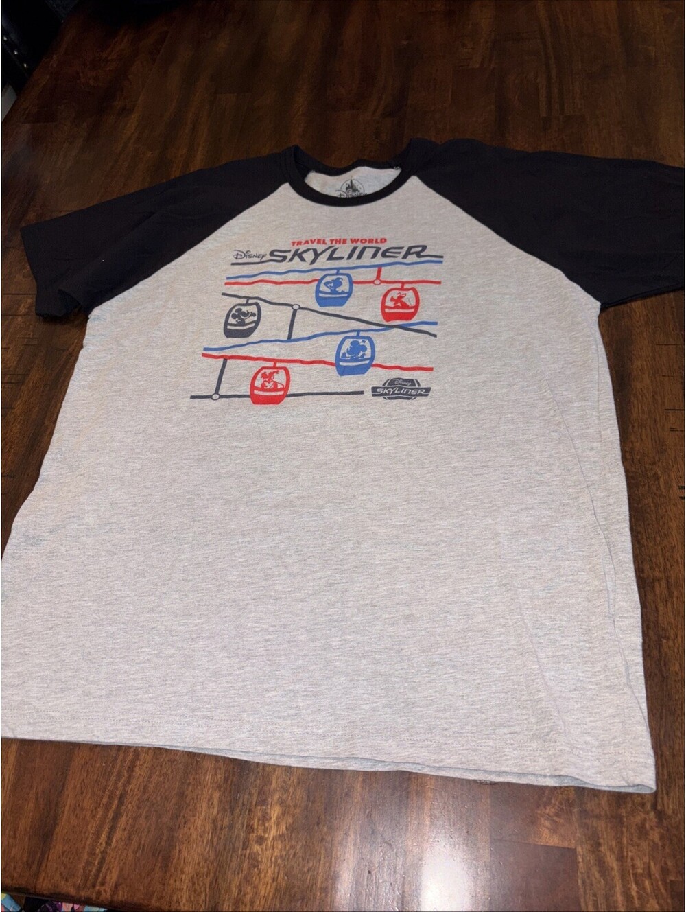 Disney Parks 2019 Travel The World Skyliner T-Shirt Gray/Black β’ XL